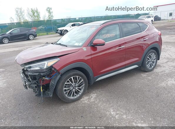KM8J3CAL5LU198766 2020 HYUNDAI TUCSON Red წინა მარცხენა ხედი სამი მეოთხედიდან