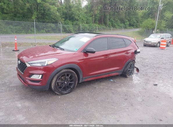 KM8J3CAL9KU020907 2019 HYUNDAI TUCSON Бордовый Передняя левая четверть