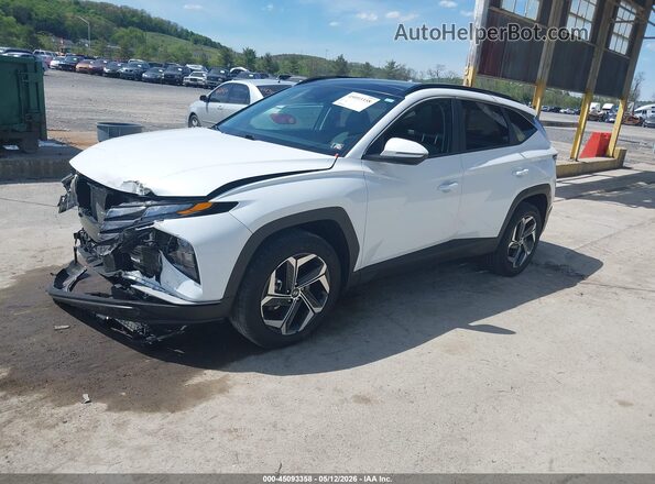 KM8JCCD13RU220511 2024 HYUNDAI TUCSON HYBRID White წინა მარცხენა ხედი სამი მეოთხედიდან