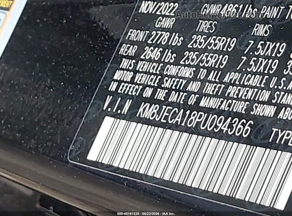 KM8JECA18PU094366 2023 HYUNDAI TUCSON HYBRID Black Engine compartment view