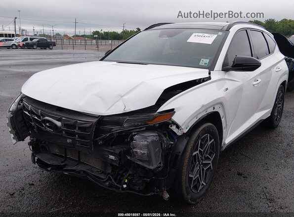 KM8JF3AE2PU205798 2023 HYUNDAI TUCSON White წინა მარცხენა ხედი სამი მეოთხედიდან