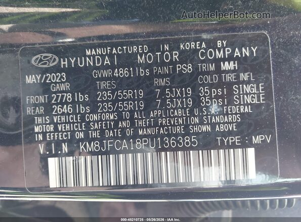 KM8JFCA18PU136385 2023 HYUNDAI TUCSON HYBRID Black Engine compartment view