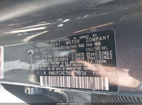 KM8JFCAE7NU109534 2022 HYUNDAI TUCSON Gray Engine compartment view