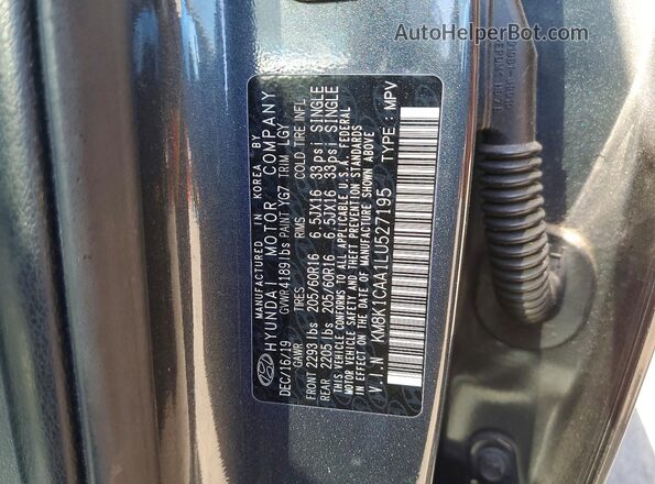 KM8K1CAA1LU527195 2020 HYUNDAI KONA Gray 