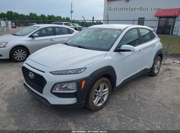 KM8K1CAA6JU077041 2018 HYUNDAI KONA White წინა მარცხენა ხედი სამი მეოთხედიდან