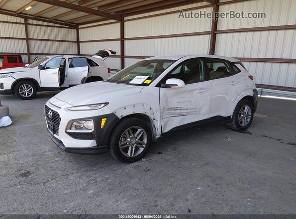 KM8K1CAA8LU464693 2020 HYUNDAI KONA White Առջևի ձախ երեք քառորդ տեսարան