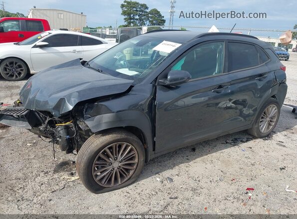 KM8K22AA0KU229498 2019 HYUNDAI KONA Dark Blue წინა მარცხენა ხედი სამი მეოთხედიდან