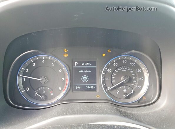 KM8K2CAA6MU659044 2021 HYUNDAI KONA White Vista del cuadro de instrumentos