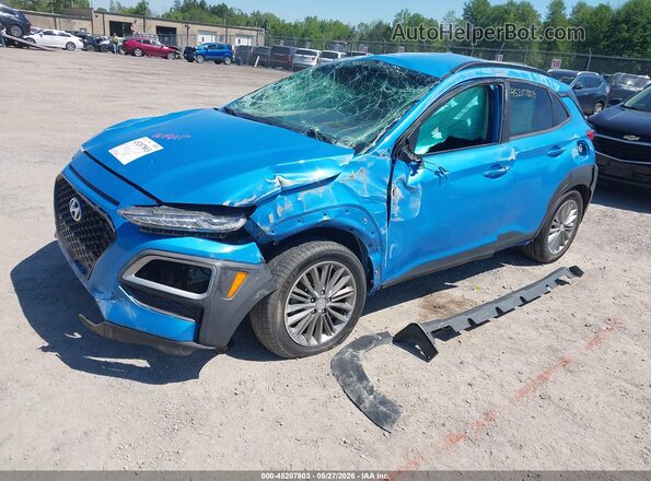 KM8K2CAA9JU097474 2018 HYUNDAI KONA Синий Передняя левая четверть