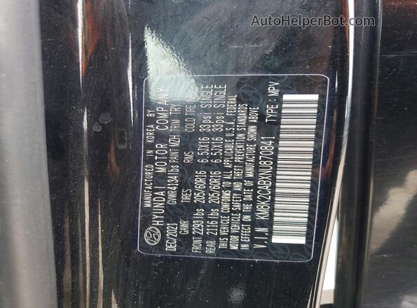 KM8K2CABXNU870841 2022 HYUNDAI KONA Black Շարժիչի բաժամունքի տեսք