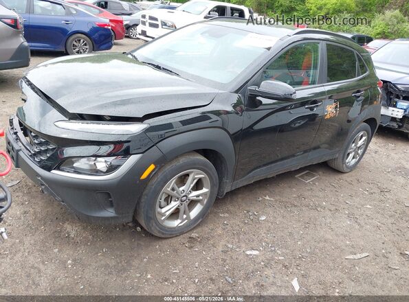 KM8K6CAB0PU947515 2023 HYUNDAI KONA Black Առջևի ձախ երեք քառորդ տեսարան