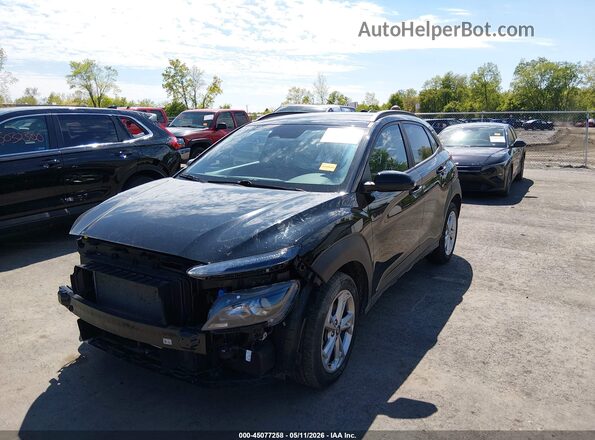 KM8K6CAB6PU988795 2023 HYUNDAI KONA Black Առջևի ձախ երեք քառորդ տեսարան