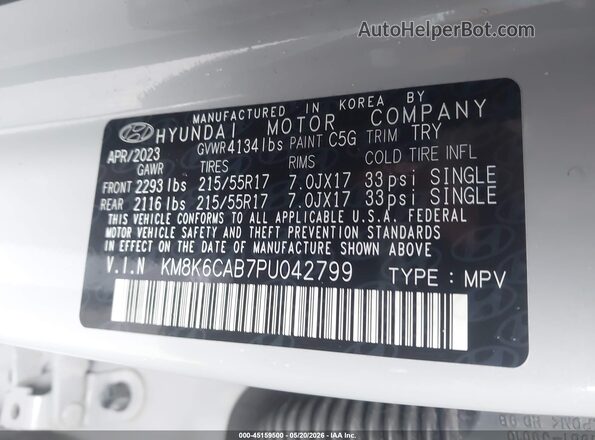 KM8K6CAB7PU042799 2023 HYUNDAI KONA Gray Engine compartment view
