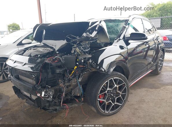 KM8KH3AC7PU009451 2023 HYUNDAI KONA N Black წინა მარცხენა ხედი სამი მეოთხედიდან