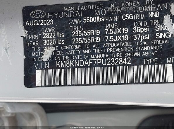 KM8KNDAF7PU232842 2023 HYUNDAI IONIQ 5 Silver Widok komory silnika