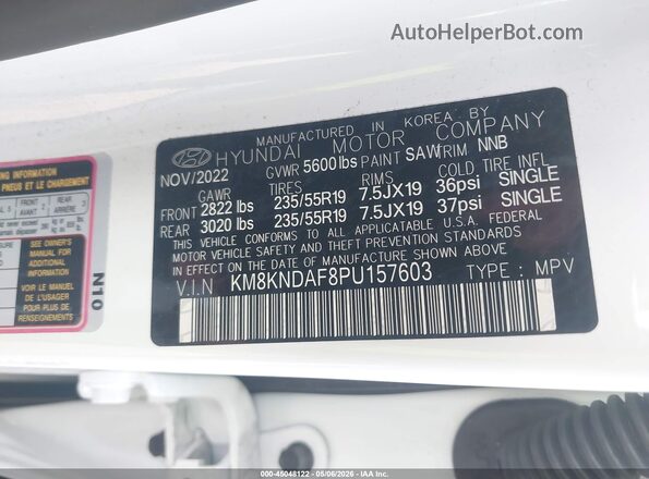 KM8KNDAF8PU157603 2023 HYUNDAI IONIQ 5 White 