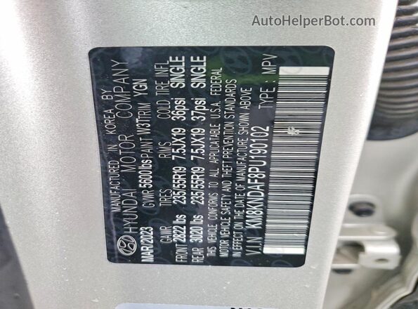 KM8KNDAF8PU190102 2023 HYUNDAI IONIQ Silver 