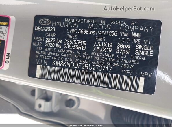 KM8KNDDF2RU273717 2024 HYUNDAI IONIQ 5 Gray Engine compartment view