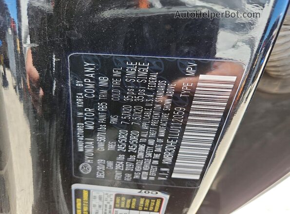 KM8R3DHE1LU112059 2020 HYUNDAI PALISADE Черный 