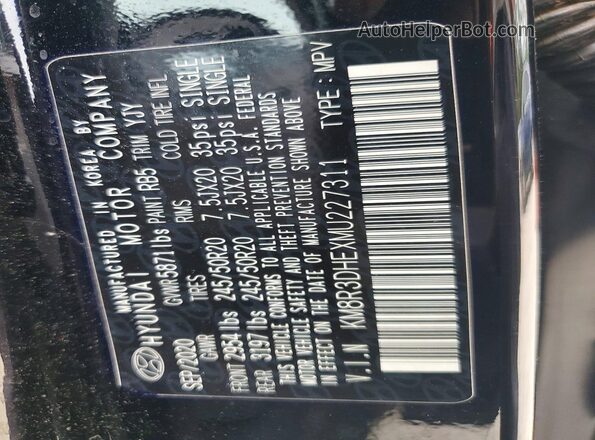 KM8R3DHEXMU227311 2021 HYUNDAI PALISADE Черный 