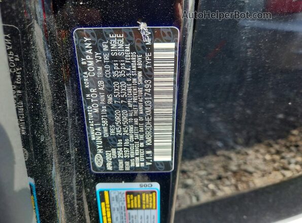 KM8R3DHEXMU317493 2021 HYUNDAI PALISADE Черный 