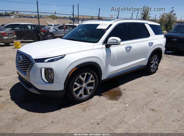 KM8R44HE4MU281734 2021 HYUNDAI PALISADE White Առջևի ձախ երեք քառորդ տեսարան