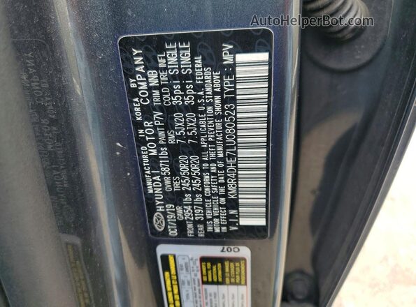 KM8R4DHE7LU080523 2020 HYUNDAI PALISADE Серый 
