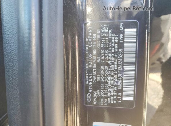KM8R4DHEXMU245269 2021 HYUNDAI PALISADE Black VIN կոդի պիտակի տեսք
