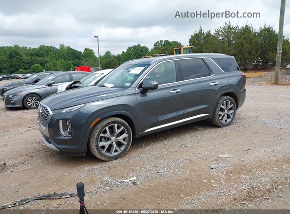 KM8R54HE5MU237688 2021 HYUNDAI PALISADE Gray Առջևի ձախ երեք քառորդ տեսարան