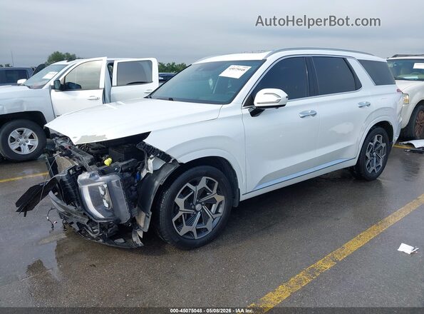 KM8R74HE1MU288003 2021 HYUNDAI PALISADE White Vista tres cuartos delantera izquierda