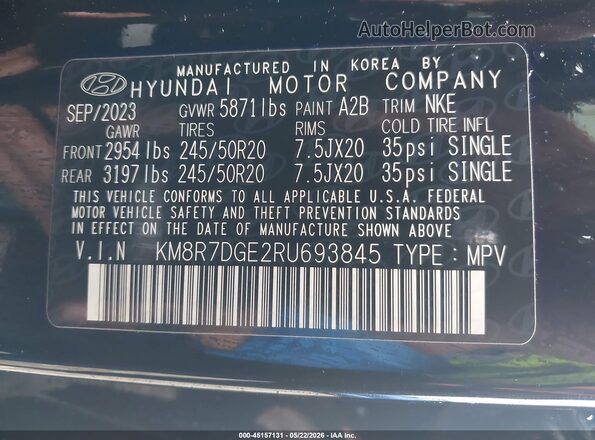 KM8R7DGE2RU693845 2024 HYUNDAI PALISADE Black 