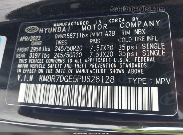 KM8R7DGE5PU628128 2023 HYUNDAI PALISADE Black ძრავის განყოფილების ხედი