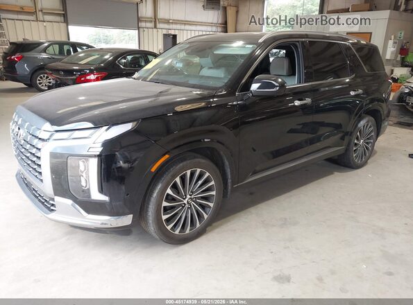 KM8R7DGEXRU698565 2024 HYUNDAI PALISADE Black წინა მარცხენა ხედი სამი მეოთხედიდან