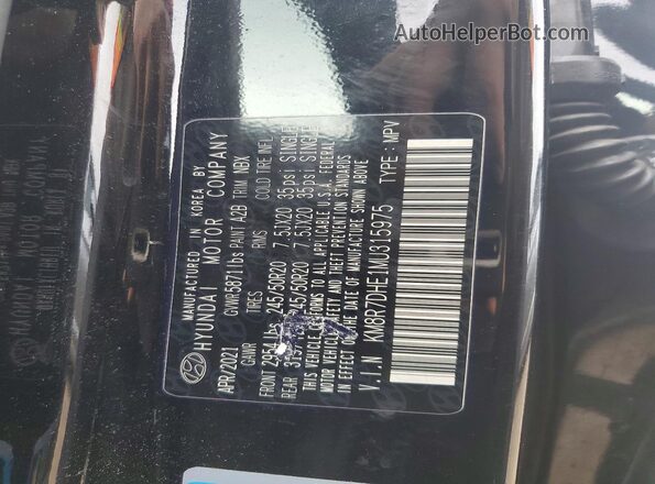 KM8R7DHE1MU315975 2021 HYUNDAI PALISADE Черный Панорамный вид салона 360°