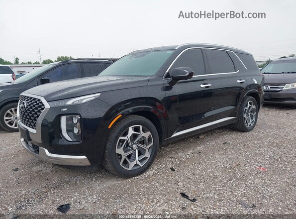 KM8R7DHE9NU368232 2022 HYUNDAI PALISADE Black წინა მარცხენა ხედი სამი მეოთხედიდან