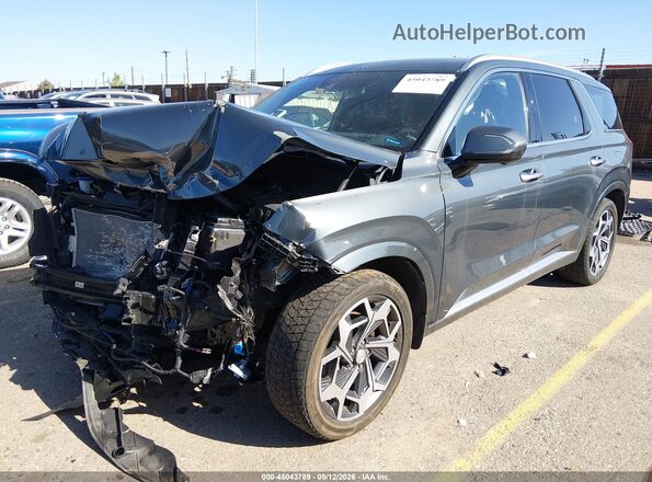 KM8R7DHEXNU476116 2022 HYUNDAI PALISADE Gray წინა მარცხენა ხედი სამი მეოთხედიდან