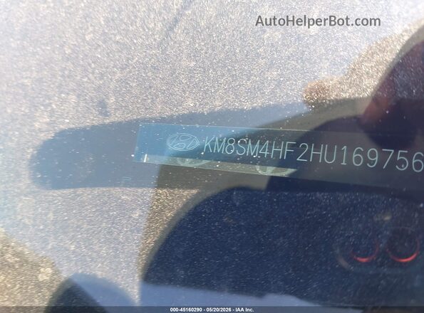 KM8SM4HF2HU169756 2017 HYUNDAI SANTA FE Black Engine compartment view