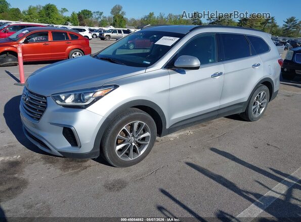 KM8SM4HF7JU292183 2018 HYUNDAI SANTA FE Silver წინა მარცხენა ხედი სამი მეოთხედიდან