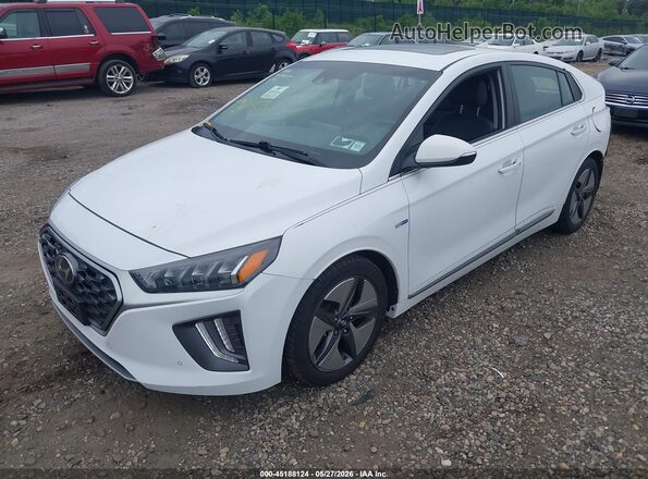 KMHC05LC2LU212648 2020 HYUNDAI IONIQ HYBRID White წინა მარცხენა ხედი სამი მეოთხედიდან