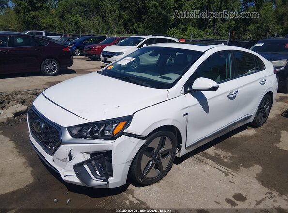 KMHC05LC4LU212540 2020 HYUNDAI IONIQ HYBRID White Առջևի ձախ երեք քառորդ տեսարան