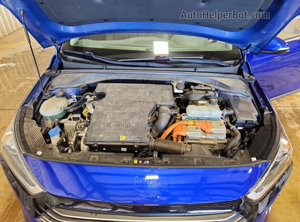 KMHC05LC7KU110535 2019 HYUNDAI IONIQ Blue Widok wnętrza z tyłu