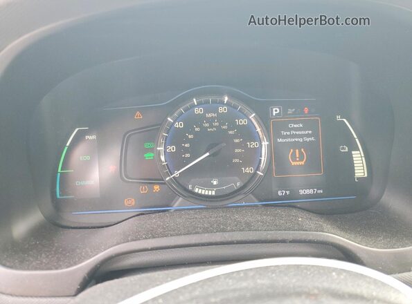 KMHC65LC0JU076337 2018 HYUNDAI IONIQ White ხელსაწყოთა პანელის ხედი