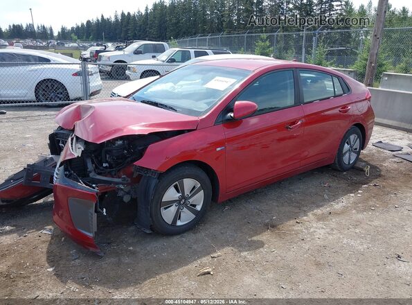 KMHC65LC3KU171024 2019 HYUNDAI IONIQ HYBRID Red წინა მარცხენა ხედი სამი მეოთხედიდან