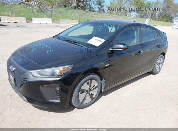 KMHC65LC7JU062371 2018 HYUNDAI IONIQ HYBRID Black Передня ліва чверть