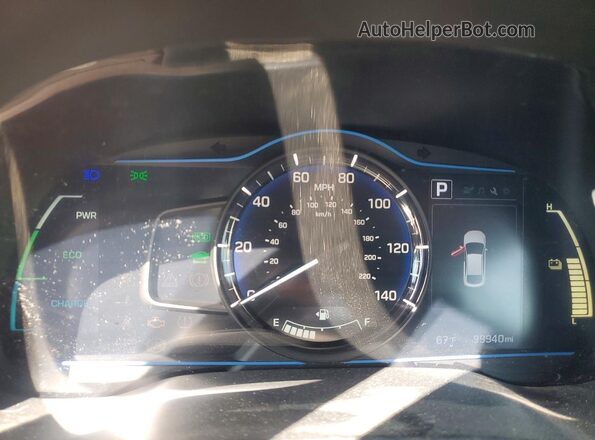 KMHC65LC7JU075315 2018 HYUNDAI IONIQ Gray Widok zestawu wskaźników