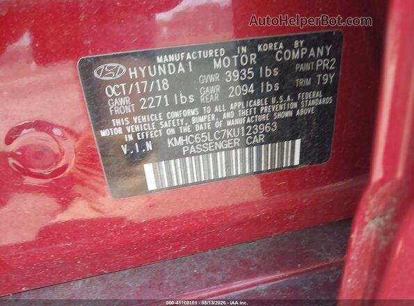 KMHC65LC7KU123963 2019 HYUNDAI IONIQ HYBRID Red Engine compartment view