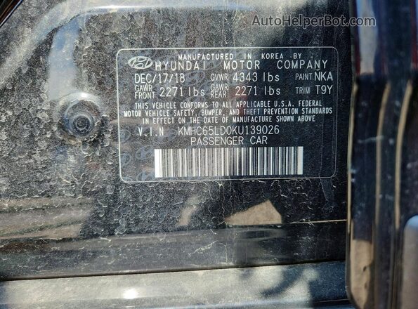 KMHC65LD0KU139026 2019 HYUNDAI IONIQ Black Vista del compartimento del motor