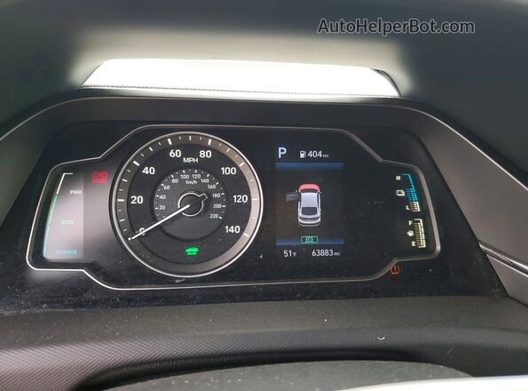 KMHC65LD9LU189201 2020 HYUNDAI IONIQ White Սարքավորումների վահանակի տեսք