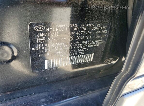 KMHC75LC5KU144727 2019 HYUNDAI IONIQ Black Engine compartment view