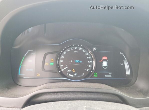 KMHC75LC8HU028348 2017 HYUNDAI IONIQ White Вид щитка приладів